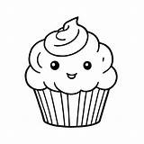 Download Coloring Page Cute Cupcake With Frosting And Icing  sketch template