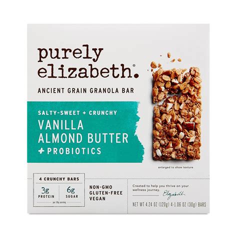 Purely Elizabeth Ancient Grain Granola Bar, Vanilla Almond Butter + Probiotics - Thrive Market