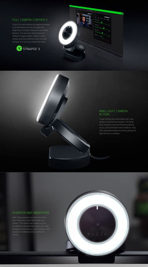 Razer Kiyo Ring Light Equipped Broadcasting Camera - msy.com.au