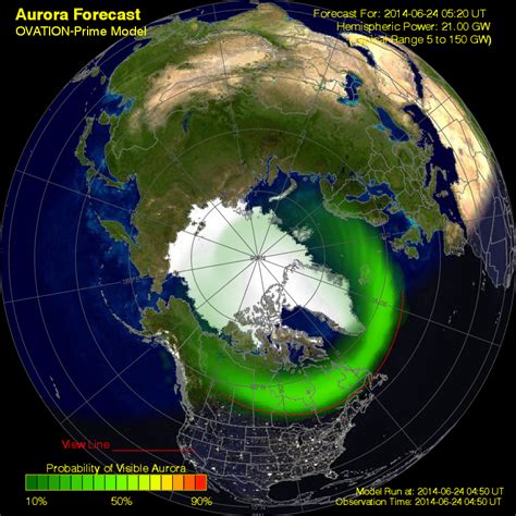 ovation NOAA map - aurora forecast | Aurora forecast, Aurora, Weather predictions