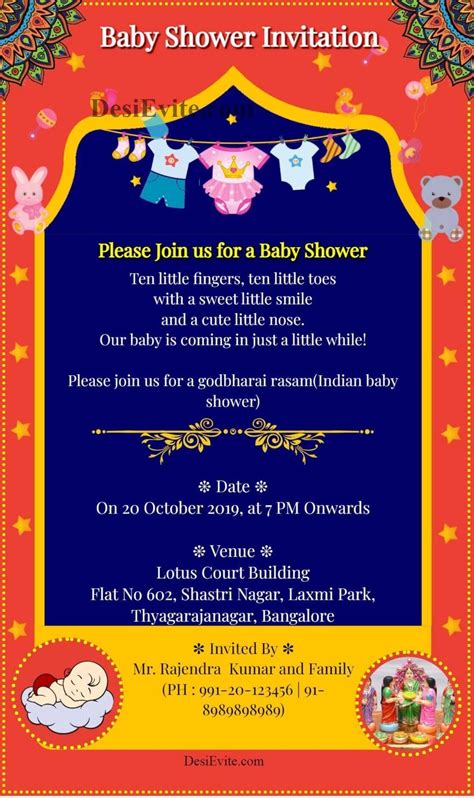 Baby Shower Invitation Card Format In Gujarati | Onvacationswall.com