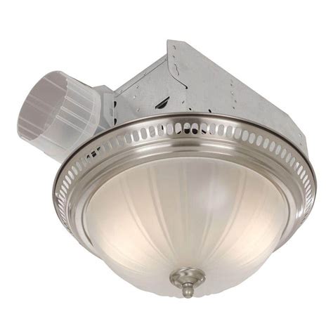 Broan Decorative Satin Nickel 70 CFM Ceiling Bath Fan with Light and Glass Globe-741SN - The ...