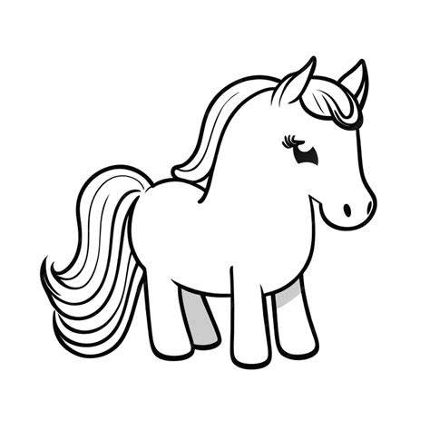 Premium Vector | Bw outline art coloring book page for kids horse image ...