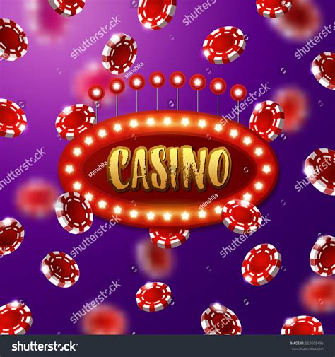 Casino Sign Glowing Star Lights Background Stock Vector (Royalty Free ...