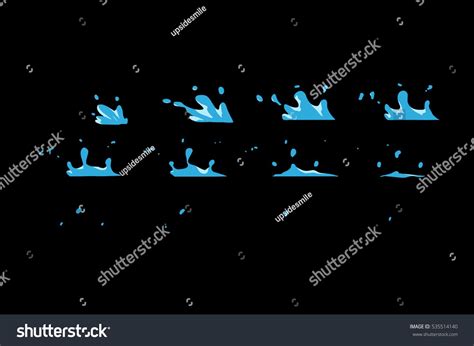 Sprite Sheet Water Wave Water Splashes Stock Vector (Royalty Free ...