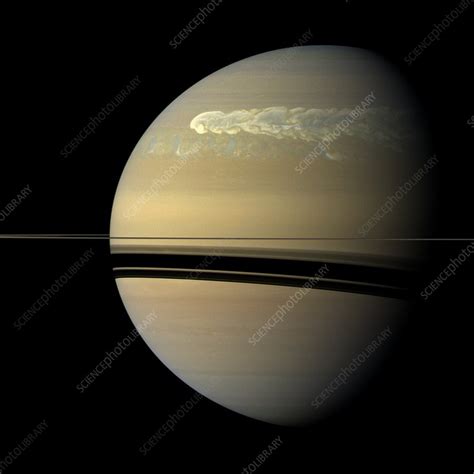 Storm on Saturn, Cassini image - Stock Image - C011/1607 - Science ...