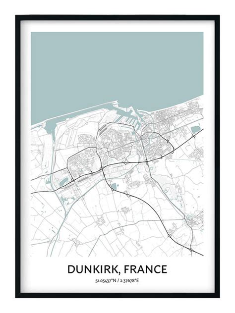 Dunkirk Map Poster - Your City Map Art - Positive Prints