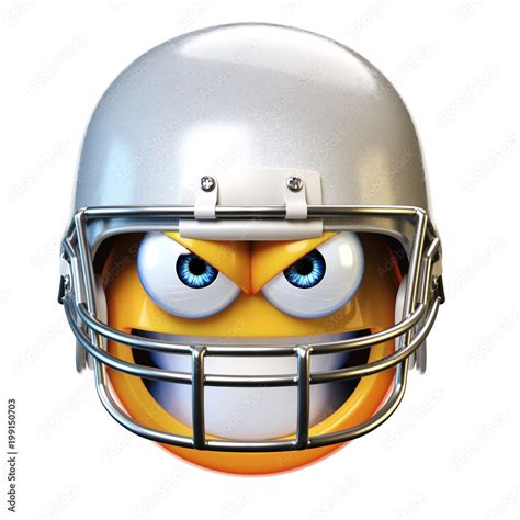 American football emoji isolated on white background, emoticon with ...