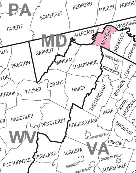 Morgan County, West Virginia Map. | West virginia, Virginia map, Allegany