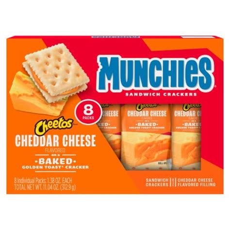 Munchies Baked Cheddar Cheese Sandwich Crackers, 8 ct / 1.38 oz - Fry’s ...