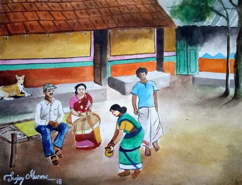 Village Photography, Vector Portrait, Indian Art Paintings, Coffee Shop ...