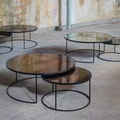 Notre Monde | Bronze Nesting Coffee Table Set – 20700 – Heavy aged mirror top ...