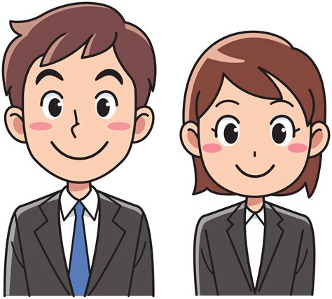 Clipart - Business man and woman - positive looking