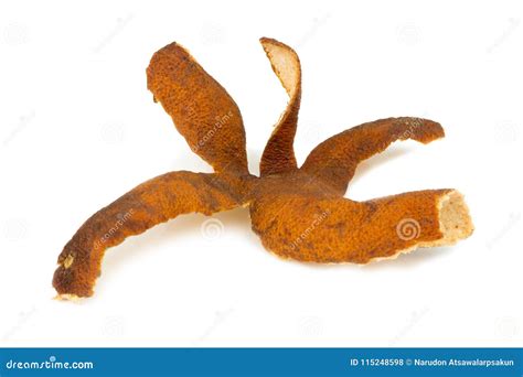 Orange Peel Dry and Rotten on White Background Stock Photo - Image of food, disgusting: 115248598