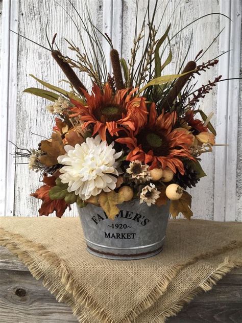 56 Faux Flower Fall Arrangements For Indoors And Outdoors » Engineering Basic | Fall flower ...