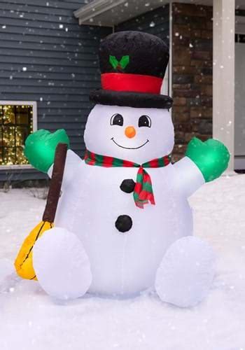 5FT Inflatable Light Up Happy Snowman Prop | Christmas Decorations