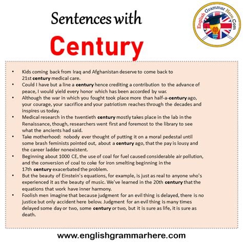 Sentences With Century, Century In A Sentence In English,, 53% OFF