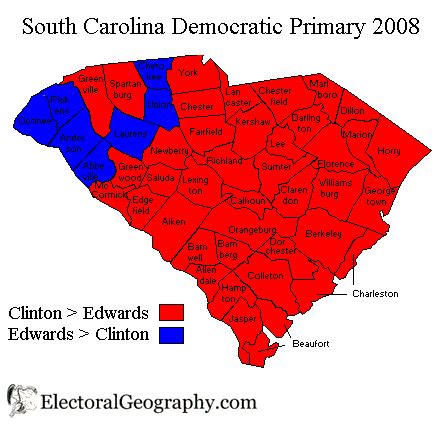 USA. South Carolina Democratic Primary 2008 | Electoral Geography 2.0