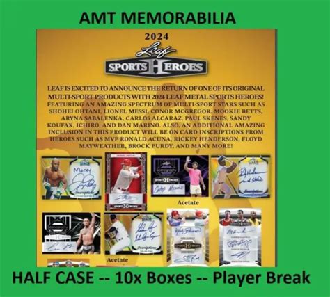 CONOR MCGREGOR 2024 Leaf Metal Sports Heroes Half Case 10X Box Break #1 ...