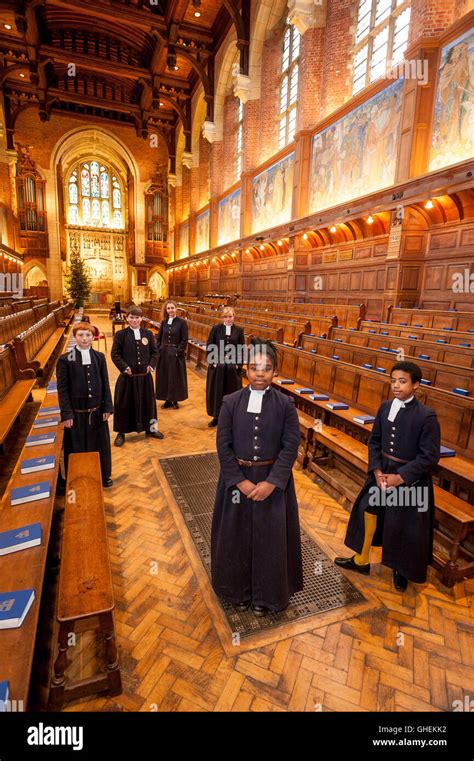 Pupils at Christ's Hospital School, near Horsham, West Sussex, wearing ...