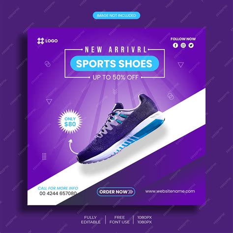 Premium Vector | A purple sport shoes brand promotion social media post ...