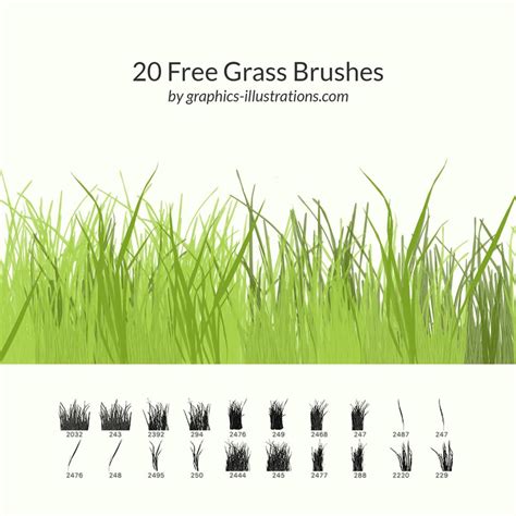 20 Free Grass Brushes - Photoshop brushes