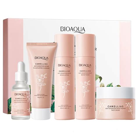 Bioaqua Camellias Anti-Oxidation Moist Repair Skin Care 5 Piece Set ...