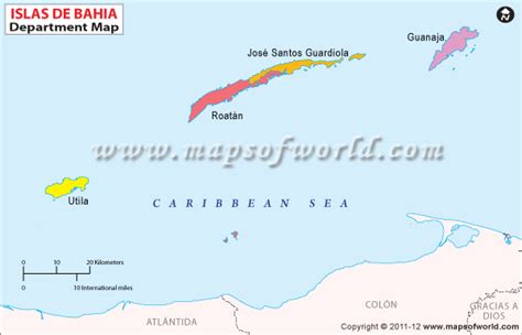 Islas de la Bahia Honduras Mapa | Islas de la Bahia Map