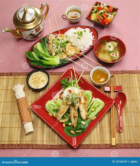 Asian Chicken Skewers stock photo. Image of ingredients - 13756578