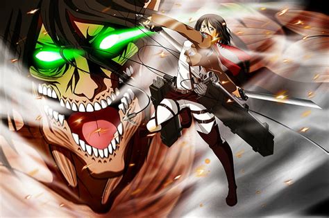 HD wallpaper: Anime, Attack On Titan, Eren Yeager, Mikasa Ackerman, Shingeki No Kyojin ...