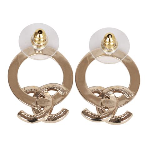 Chanel Gold Circle CC Logo Faux Crystal Earrings – Madison Avenue Couture