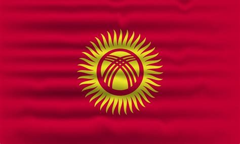 Premium Vector | Kyrgyzstan flag design flag of kyrgyzstan