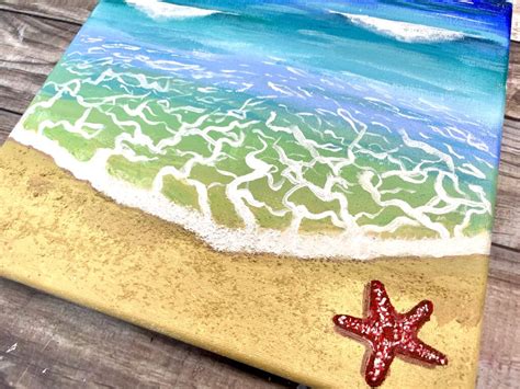 Easy Beach Painting with Acrylics for Beginners | Step by Step Tutorial