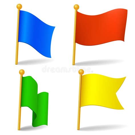 Set of color cartoon flags stock vector. Illustration of wave - 18205716