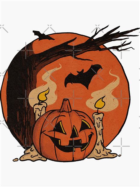 "Vintage Pumpkin Scene Halloween" Sticker for Sale by SPOOKYSWAG | Redbubble