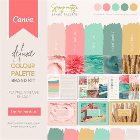 Deluxe Brand Palette Editable Canva Colour Palette With Hex Codes Small Business Branding Kit ...