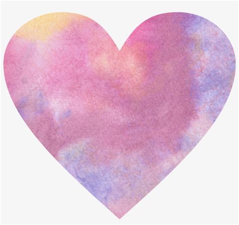 Ftestickers Love Heart Watercolor Pastels Pink Purple - Free Transparent PNG Download - PNGkey