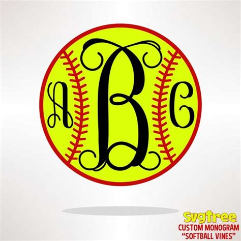 Softball SVG, Softball Monogram SVG, Fastpitch Softball, Commercial Free, Cricut Files ...