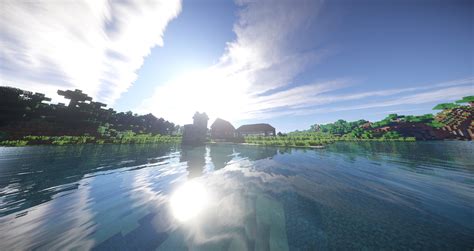 HD wallpaper: body of water, Minecraft, shaders, sky, architecture ...