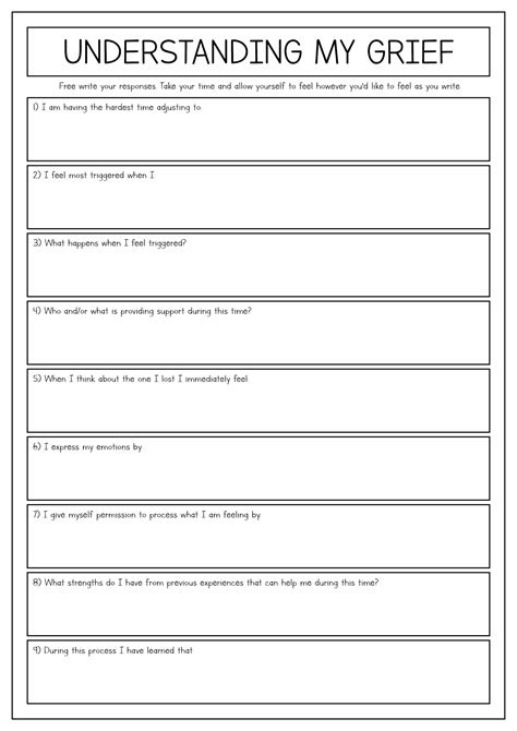 16 Grief Therapy Worksheets - Free PDF at worksheeto.com