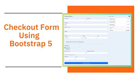 How To Create Checkout Form using HTML5 | Bootstrap 5 - YouTube