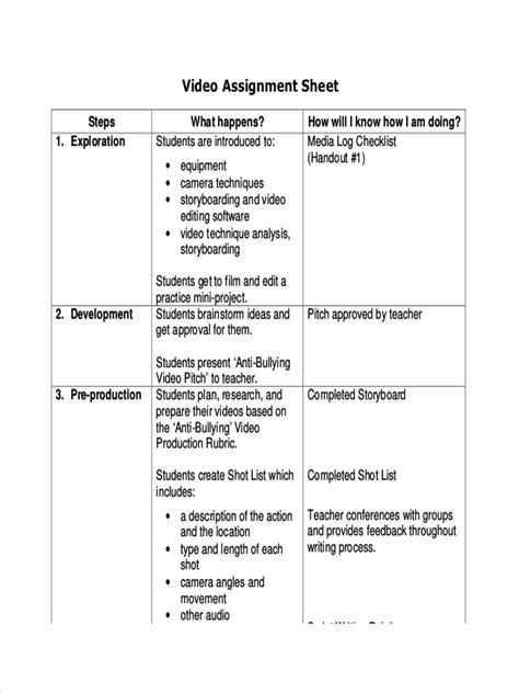 Assignment Sheet - 12+ Examples, Format, Pdf