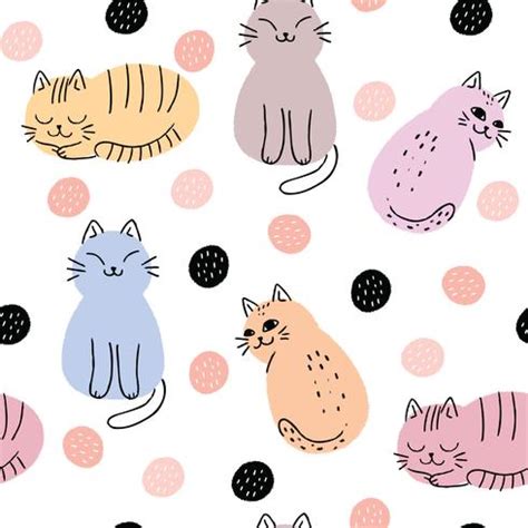 Abstract sweet cat seamless pattern vector. 621829 Vector Art at Vecteezy