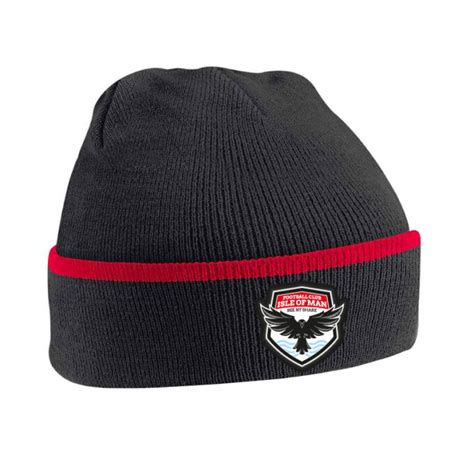 FCIOM Black/Red Beanie Hat - FC Isle of Man Shop