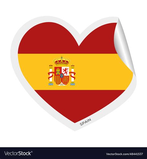 Isolated heart shape with the flag of spain Vector Image