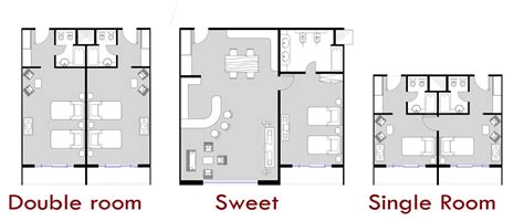 Hotel room plans & layouts.