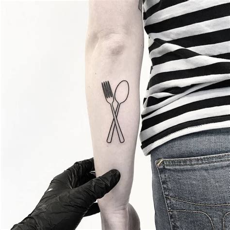 Spoon and fork tattoo - Tattoogrid.net