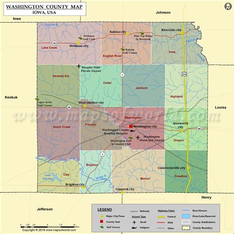 Washington County Map, Iowa