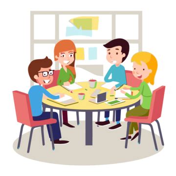 Morning Meeting Vector, Sticker Clipart Meetings For Business Cartoon ...