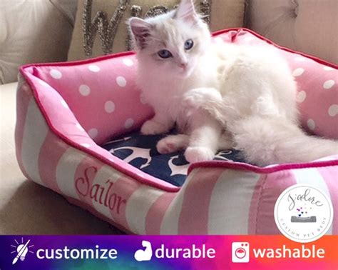 Custom Cat Bed Washable Cute Cat Beds Best Cat Beds Gift | Etsy